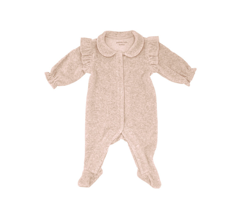 Poetree Kids Babypakje Velours Met Ruffles Camel