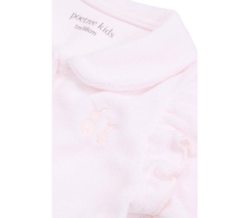 Poetree Kids Babypakje Velours Met Ruffles Licht Roze