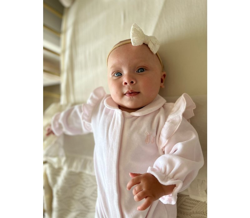 Poetree Kids Babypakje Velours Met Ruffles Licht Roze