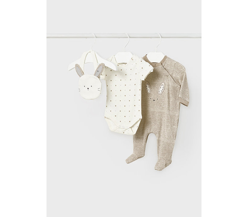 Mayoral Bodysuit gift set Beige