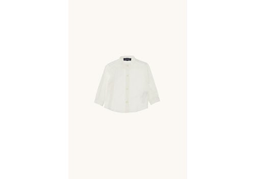 Please Please Camicia Coreana M/L Lino Bianco Lana