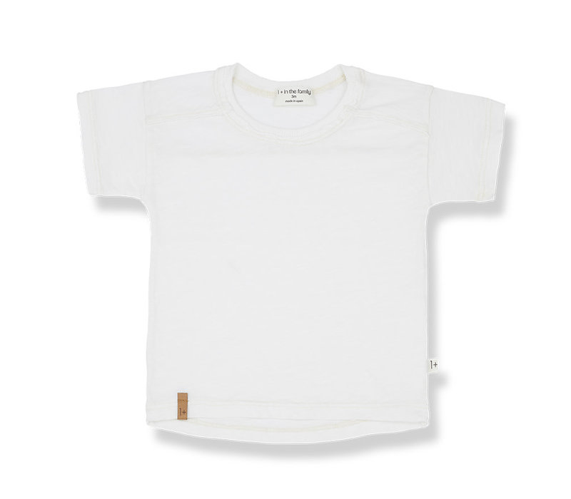 1+ In The Family Kevin S.Sleeve T-Shirt Slub Cotton Jersey Off-White