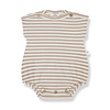 1+ In The Family 1+ In The Family Oleg S. Sleeve Romper Bielastic Striped Jersey Rose