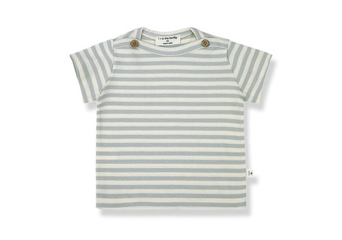 1+ In The Family 1+ In The Family Ken S.Sleeve T-Shirt Bielastic Striped Jersey Jade