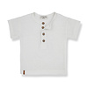 1+ In The Family 1+ In The Family Francis S.Sleeve Henley T-Shirt Plain  Linen Elastan Jersey Off-White