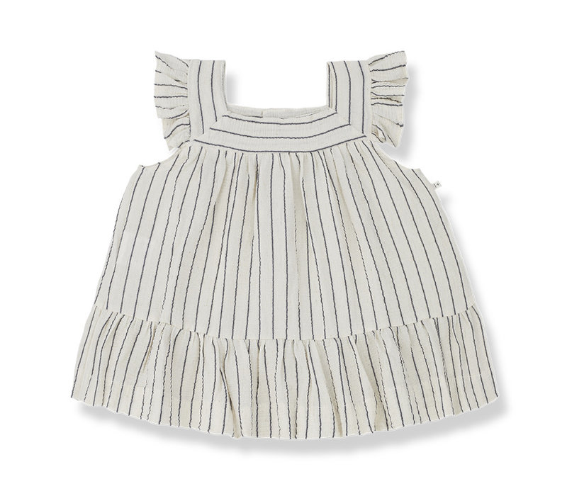 1+ In The Family Miriam Dress Striped Seersucker Blue-Notte