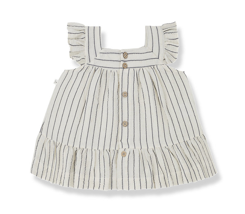 1+ In The Family Miriam Dress Striped Seersucker Blue-Notte