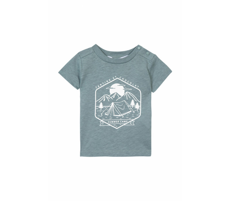 Tartine & Chocolat Baby Summer Camp Teeshirt Vert De Gris