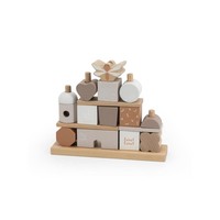 Copy of Label Label - Stacking Blocks Panda House - Black & White