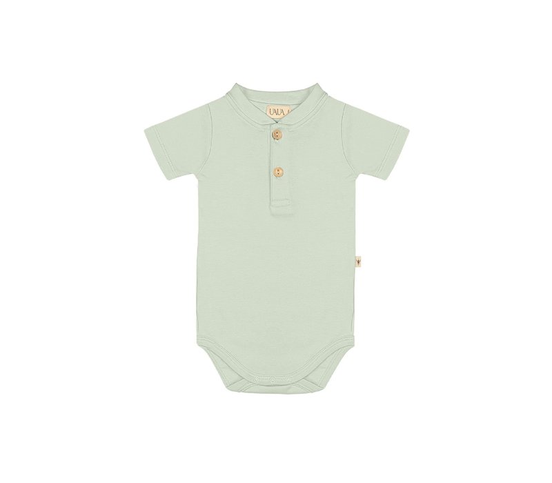 Uaua Talara Onesie With Buttons Short Sleeves Pistachio