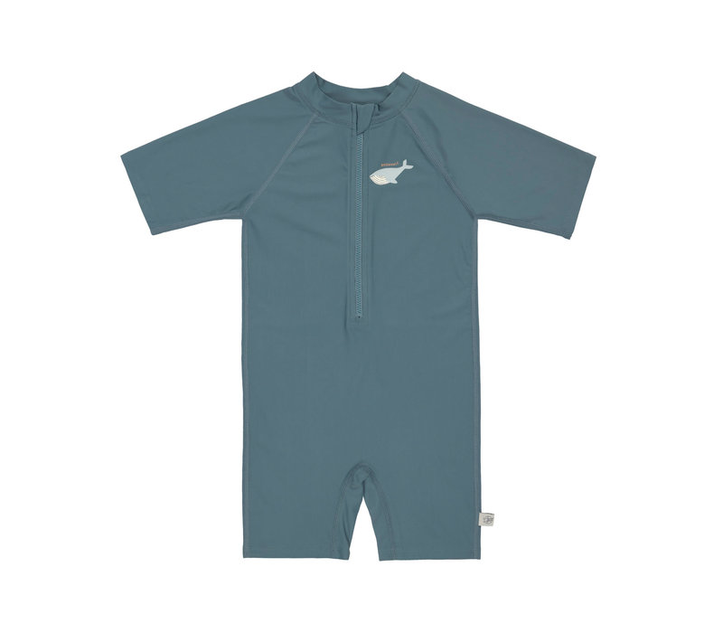 Lässig LSF Short Sleeve Sunsuit Whale Blue