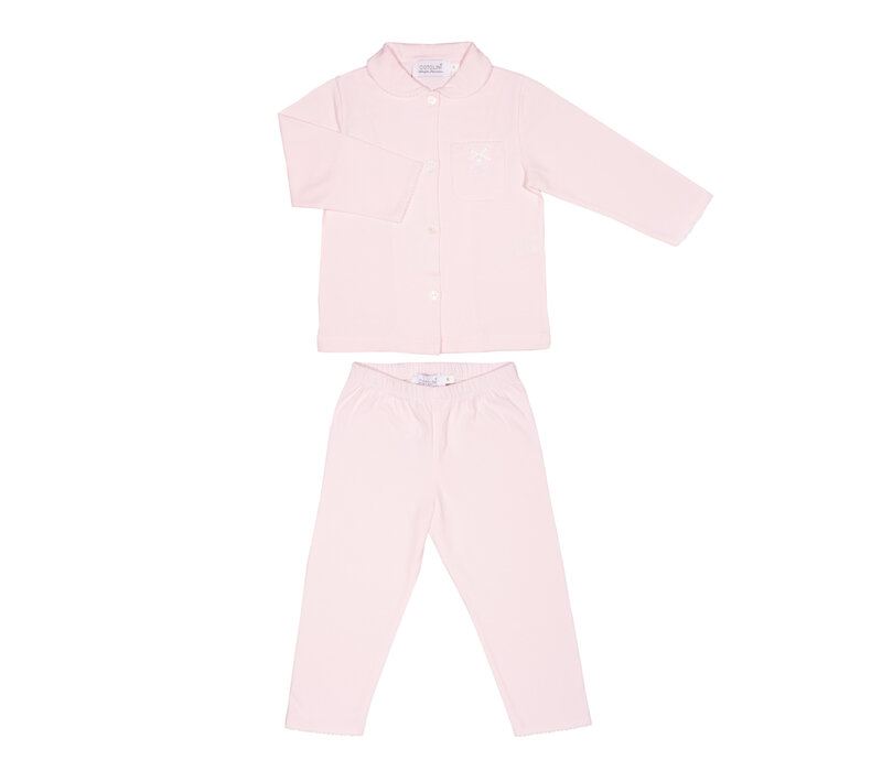 Cotolini Pyjama Fille Long Lalie S Long Rose - Rose Maille