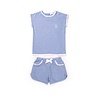 Cotolini Cotolini Pyjama Fille Short Clémence Ciel Chiné + Blanc Maille