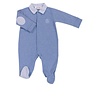 Cotolini Cotolini Babygrow BB Léon Ciel Chiné Ciel + Rayure Ciel Maille