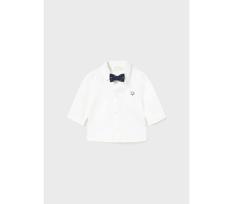 Mayoral L/S Shirt And Bowtie White