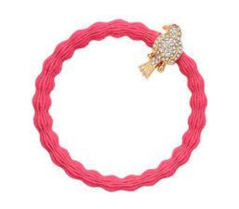 By Eloise Haarelastiek/Armband Diamanté Bird Neon Peach