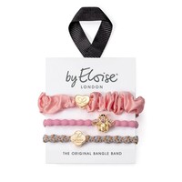 By Eloise Haarelastiek/Armband Set I Think Pink