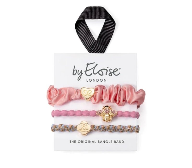 By Eloise Haarelastiek/Armband Set I Think Pink