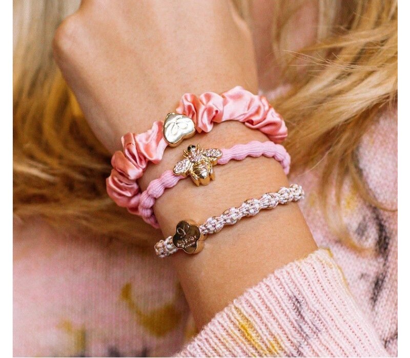 By Eloise Haarelastiek/Armband Set I Think Pink