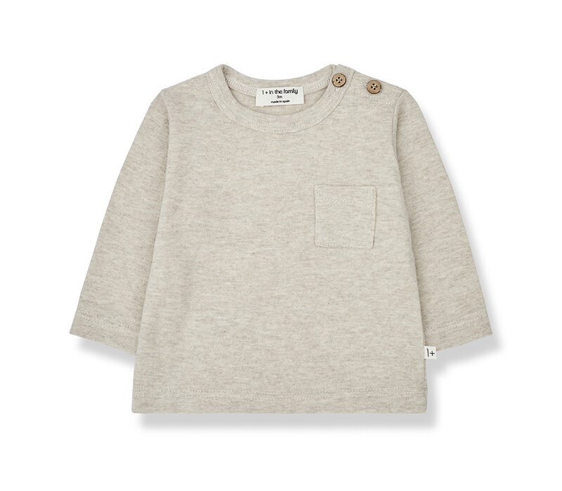 1+ In The Family Oriol L. Sleeve T-Shirt Oatmeal