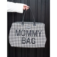 Childhome Mommy Bag Pied De Poule - Zwart