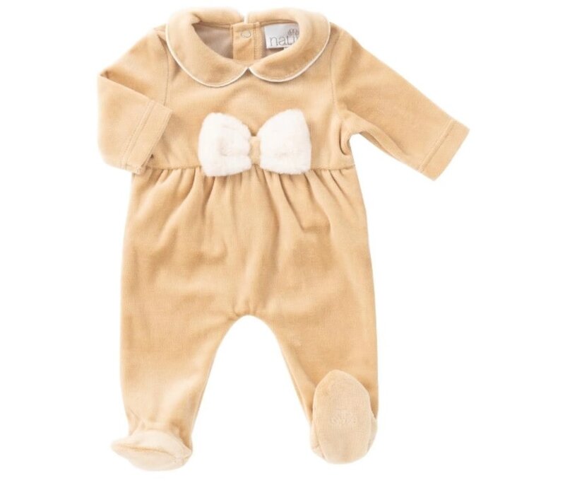 Natini Babygrow Bow Fur Beige