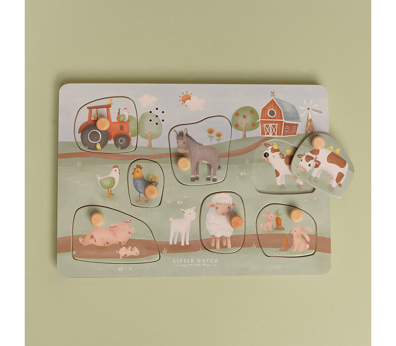 Little Dutch Geluiden Puzzle Little Farm FSC