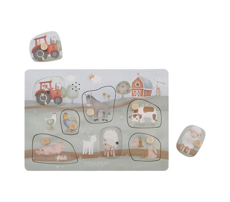 Little Dutch Geluiden Puzzle Little Farm FSC