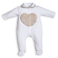 First FO G Rompersuit XL Heart Frontside White-Beige
