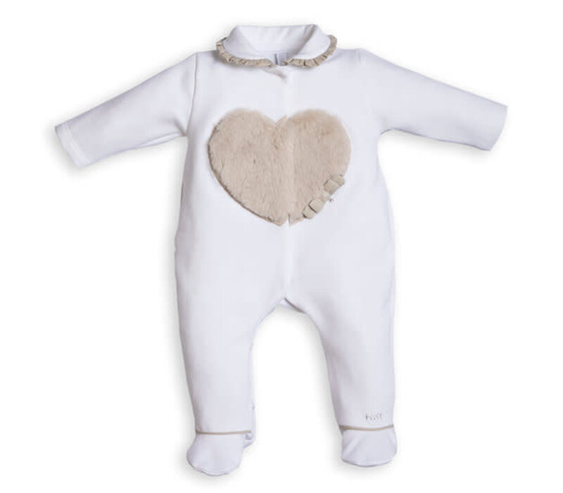 First FO G Rompersuit XL Heart Frontside White-Beige