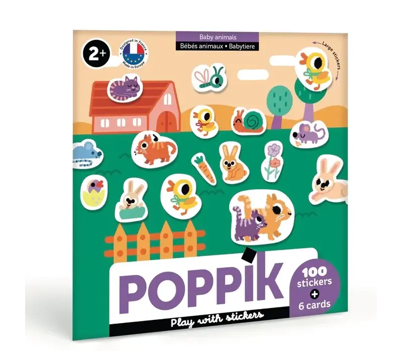 Poppik - Play With Stickers - Baby Animals
