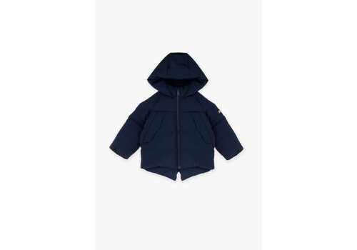 Please Please Giubbino Imbottito Con Capp. Nylon Blu Navy