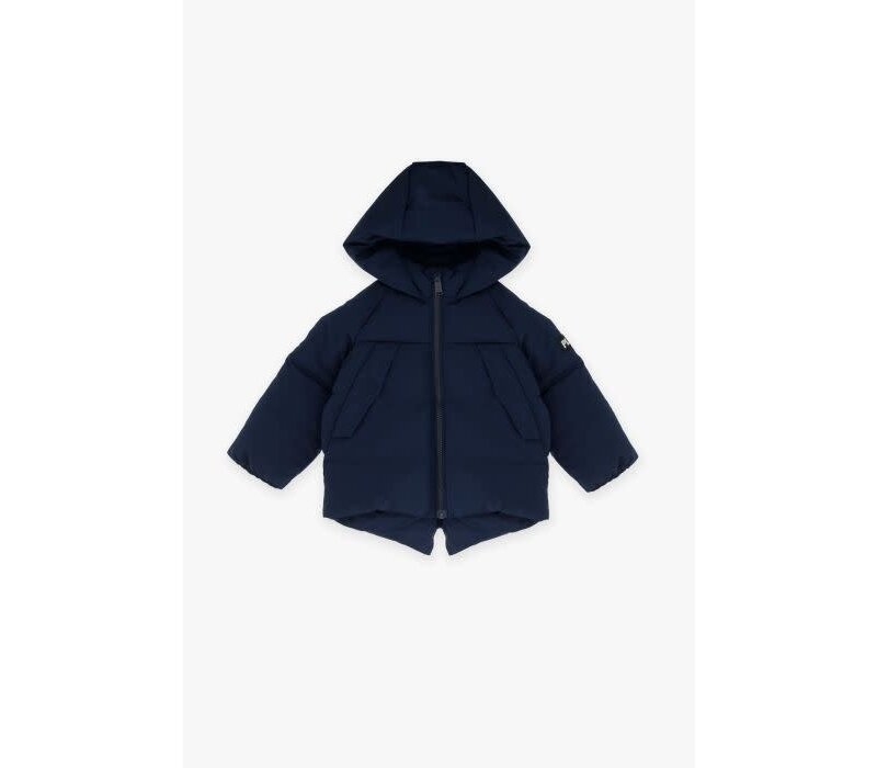 Please Giubbino Imbottito Con Capp. Nylon Blu Navy