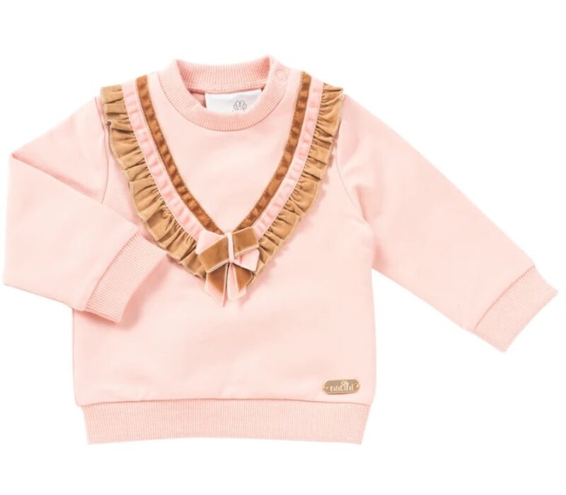 Natini Sweater Ruffle Double Bow Pink