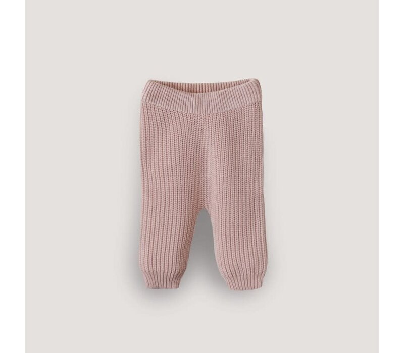 Mushie Chunky Knit Pants - Blush