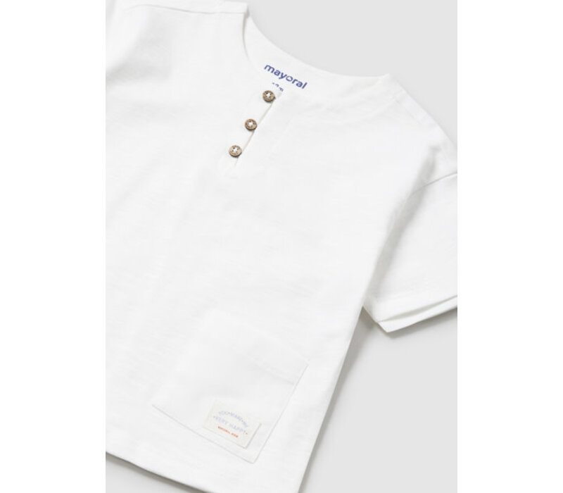 Mayoral S/S Combined Linen Shirt  White