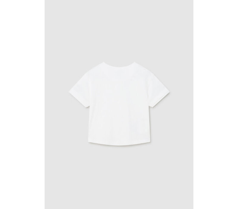 Mayoral S/S Combined Linen Shirt  White