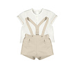 Mayoral Mayoral Shorts With Suspenders Set  Linen