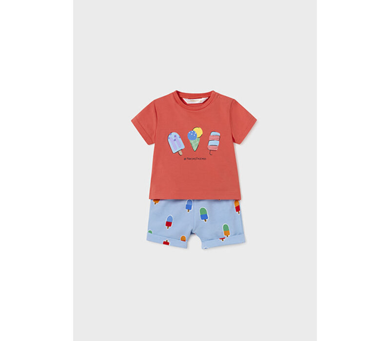 Mayoral Shorts Set Papaya