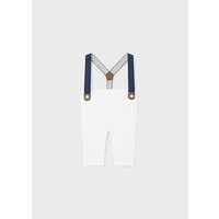 Mayoral Long Trousers With Suspenders White