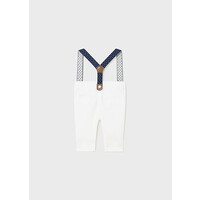Mayoral Long Trousers With Suspenders White