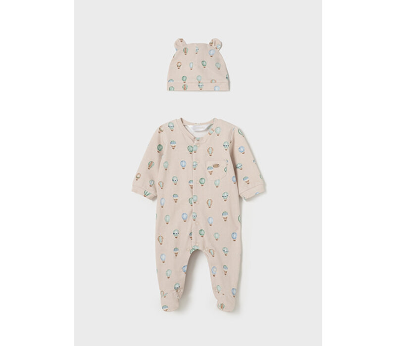 Mayoral Long Onesie W/ Hat  Lagoon