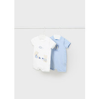 Mayoral Set Of 2 Short Rompers  Sky