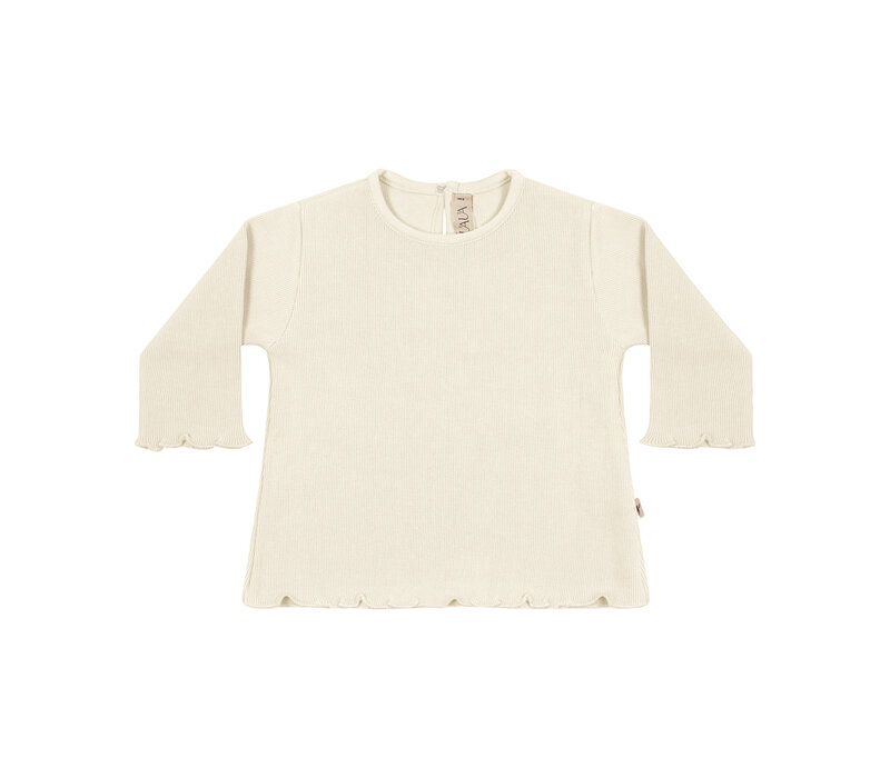 UAUA - Ruffled T-Shirt Long Sleeves - Perla