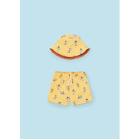 Mayoral Swim Short W/Bucket Hat Set Banana