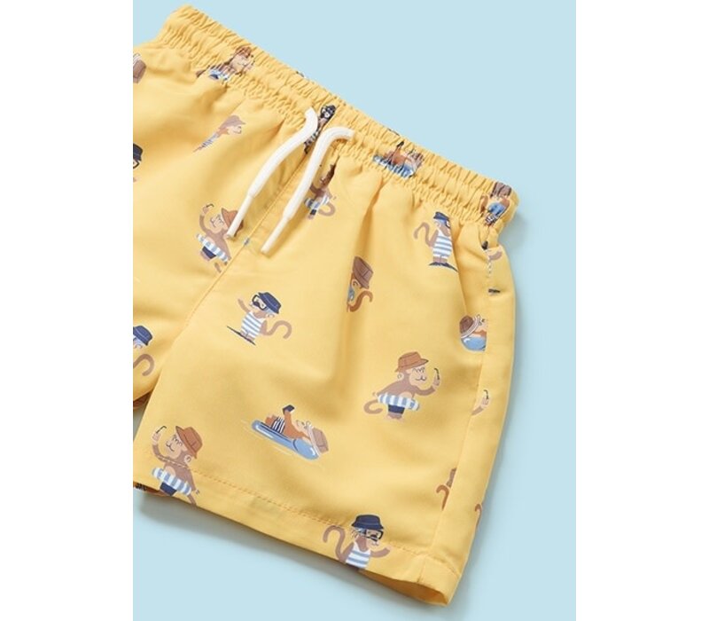 Mayoral Swim Short W/Bucket Hat Set Banana