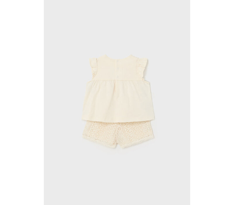 Mayoral Guipure Short Set Chickpea