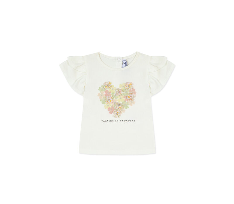 Tartine & Chocolat Baby Promenade Romantique Teeshirt Nacre