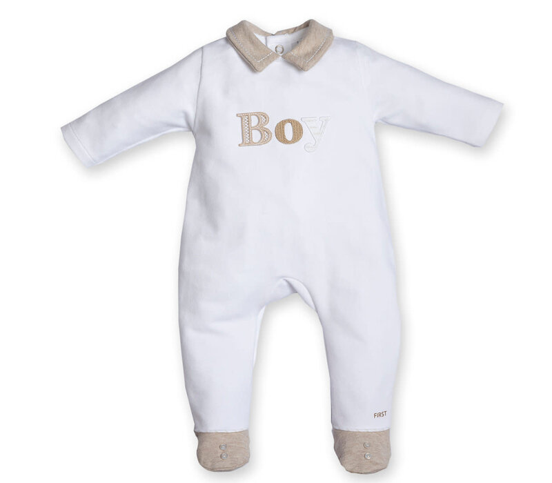 My First Collection BO B Rompersuit BOY White-Beige