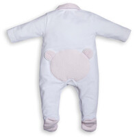 My First Collection FO G Rompersuit Teddy Backside White-Pink